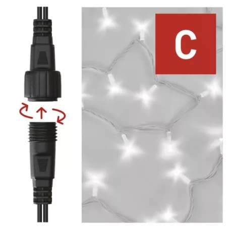 Profi LED sorolható füzér, fehér, 5 m, kültéri és beltéri, hideg fehér