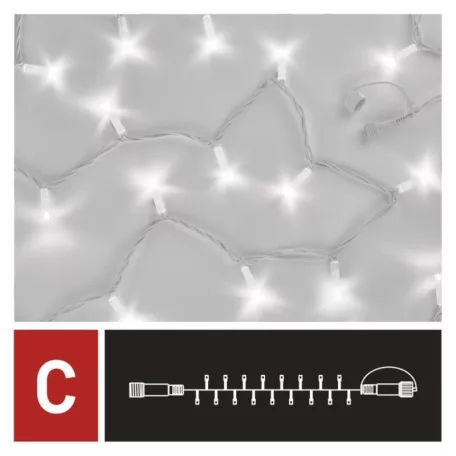 Profi LED sorolható füzér, fehér, 5 m, kültéri és beltéri, hideg fehér