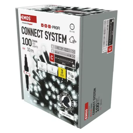 Profi LED sorolható füzér, villogó, 10 m, kültéri és beltéri, hideg fehér