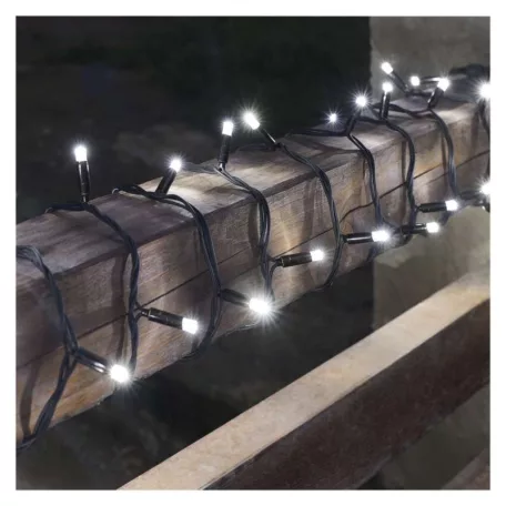 Profi LED sorolható füzér, fekete, 10 m, kültéri és beltéri, hideg fehér