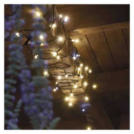 Profi LED sorolható füzér, villogó, 10 m, kültéri, meleg/hideg fehér