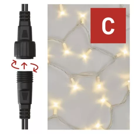 Profi LED sorolható füzér, fehér, 5 m, kültéri és beltéri, meleg fehér