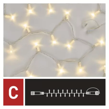 Profi LED sorolható füzér, fehér, 5 m, kültéri és beltéri, meleg fehér