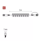 Profi LED sorolható füzér, fekete – süni, 3 m, kültéri és beltéri, hideg fehér