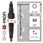 Profi LED sorolható füzér, fekete – jégcsapok, 3 m, kültéri, hideg fehér