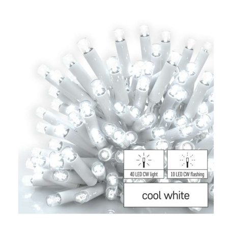 Profi LED sorolható füzér, villogó, fehér – jégcsapok, 3 m, kültéri, hideg fehér