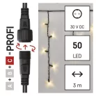Profi LED sorolható füzér, fekete – jégcsapok, 3 m, kültéri, meleg fehér
