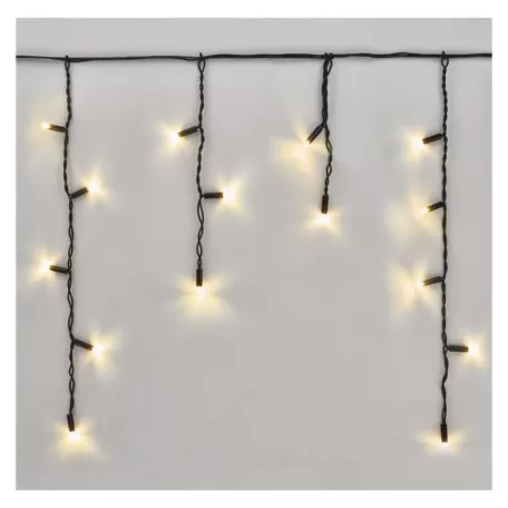 Profi LED sorolható füzér, fekete – jégcsapok, 3 m, kültéri, meleg fehér