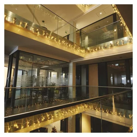 Profi LED sorolható füzér, villogó – jégcsapok, 3 m, kültéri, meleg fehér