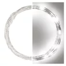 LED karácsonyi nano fényfüzér, ezüst, 4 m, kültéri és beltéri, hideg fehér, időzítő