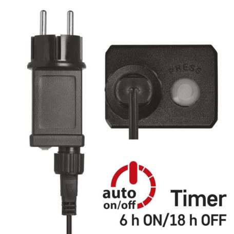 LED karácsonyi nano fényfüzér, zöld, 4 m, kültéri és beltéri, hideg fehér, időzítő