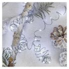 LED karácsonyi nano fényfüzér, zöld, 7,5 m, kültéri és beltéri, hideg fehér, időzítő