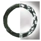 LED karácsonyi nano fényfüzér, zöld, 15 m, kültéri és beltéri, hideg fehér, időzítő