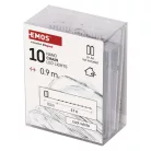 LED karácsonyi nano fényfüzér, ezüst, 0,9 m, 2x AA, beltéri, hideg fehér, időzítő