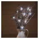 LED karácsonyi nano fényfüzér, 1,9 m, 2x AA, beltéri, hideg fehér, időzítő