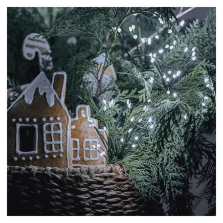 LED fényfüzér – fürtök, nano, 2,35 m, beltéri, hideg fehér, időzítő