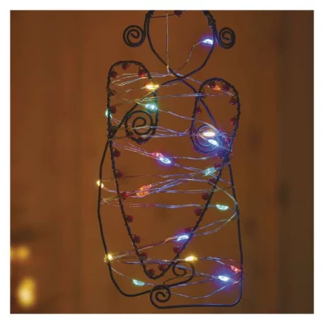 LED karácsonyi nano fényfüzér, 1,9 m, 2x AA, beltéri, többszínű, időzítő