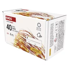  LED karácsonyi nano fényfüzér, réz, 4 m, kültéri és beltéri, meleg fehér, időzítő