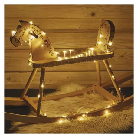 LED karácsonyi nano fényfüzér, réz, 4 m, kültéri és beltéri, meleg fehér, időzítő