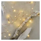 LED karácsonyi nano fényfüzér, réz, 4 m, kültéri és beltéri, meleg fehér, időzítő