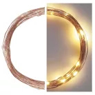 LED karácsonyi nano fényfüzér, réz, 4 m, kültéri és beltéri, meleg fehér, időzítő