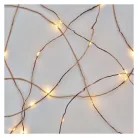 LED karácsonyi nano fényfüzér, réz, 4 m, kültéri és beltéri, meleg fehér, időzítő