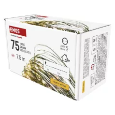   LED karácsonyi nano fényfüzér, zöld, 7,5 m, kültéri és beltéri, meleg fehér, időzítő