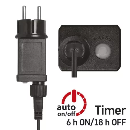 LED karácsonyi nano fényfüzér, zöld, 7,5 m, kültéri és beltéri, meleg fehér, időzítő