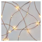 LED karácsonyi nano fényfüzér, réz, 0,9 m, 2x AA, beltéri, meleg fehér, időzítő
