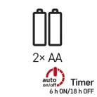 LED karácsonyi nano fényfüzér, réz, 0,9 m, 2x AA, beltéri, meleg fehér, időzítő