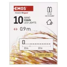 LED karácsonyi nano fényfüzér, réz, 0,9 m, 2x AA, beltéri, meleg fehér, időzítő