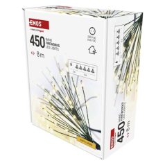   LED fényfüzér – fürtök, nano, 8 m, beltéri, meleg fehér, időzítő