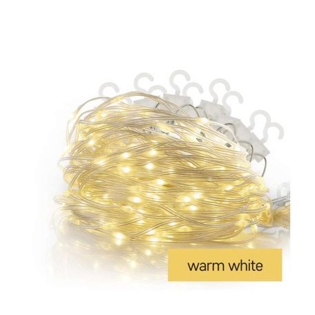 LED karácsonyi drop fényfüzér – jégcsapok, 2,9 m, kültéri és beltéri, meleg fehér, progr.
