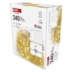   LED karácsonyi drop fényfüzér – fényfüggöny, 1,7x2 m, kültéri és beltéri, meleg fehér, pr.