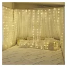 LED karácsonyi drop fényfüzér – fényfüggöny, 1,7x1,5 m, kültéri és beltéri, meleg fehér