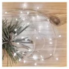 LED karácsonyi nano fényfüzér – süni, 2,4 m, 3x AA, beltéri, hideg fehér, időzítő