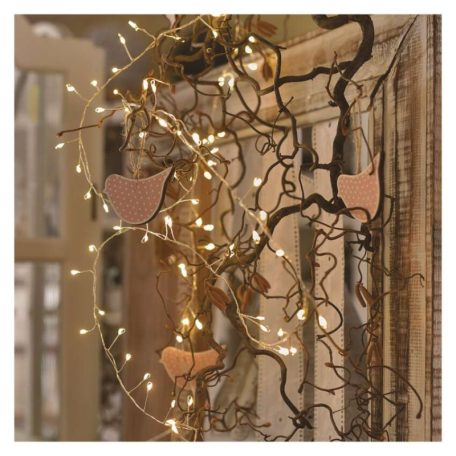 LED karácsonyi nano fényfüzér – süni, 2,4 m, 3x AA, beltéri, meleg fehér, időzítő