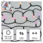 LED karácsonyi fényfüzér, 10 m, kültéri és beltéri, RGB, távirányító, programok, időzítő