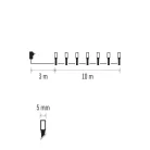 LED karácsonyi fényfüzér, 10 m, kültéri és beltéri, RGB, távirányító, programok, időzítő