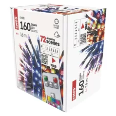   LED karácsonyi fényfüzér, 16 m, kültéri és beltéri, RGB, távirányító, programok, időzítő