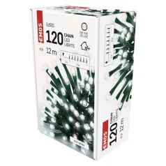   LED karácsonyi fényfüzér, 12 m, kültéri és beltéri, hideg fehér, időzítő