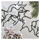 LED karácsonyi fényfüzér, 12 m, kültéri és beltéri, hideg fehér, időzítő