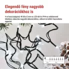 LED karácsonyi fényfüzér, 4 m, kültéri és beltéri, hideg fehér, progr, időz.