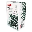 LED karácsonyi fényfüzér, 12 m, kültéri és beltéri, hideg fehér, progr, időz.