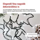 LED karácsonyi fényfüzér, 18 m, kültéri és beltéri, hideg fehér, progr, időz.