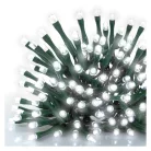 LED karácsonyi fényfüzér, 50 m, kültéri és beltéri, hideg fehér, progr, időz.