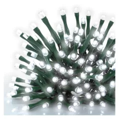   LED karácsonyi fényfüzér, 50 m, kültéri és beltéri, hideg fehér, progr, időz.