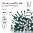 LED karácsonyi fényfüzér, 50 m, kültéri és beltéri, hideg fehér, progr, időz.