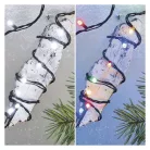 LED karácsonyi fényfüzér 2 az 1-ben, 10 m, kültéri és beltéri, hideg fehér/többszínű, prog