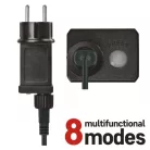 LED karácsonyi fényfüzér 2 az 1-ben, 10 m, kültéri és beltéri, hideg fehér/többszínű, prog